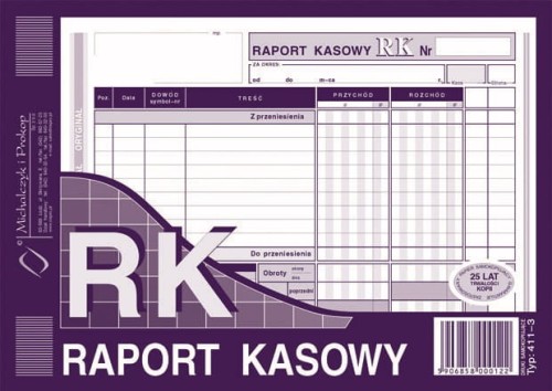 RAPORT KASOWY A5 411-3 M&P O+K 80K/S