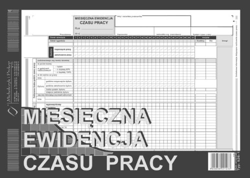MIESIĘCZNA EWIDENCJA CZASU PRACY 526-1 M&P