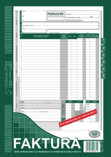 FAKTURA BRUTTO A4 121-1E-N0WA (UPROSZCZ) M&P 