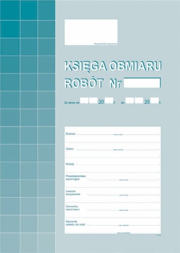 KSIĘGA OBMIARU ROBÓT A4 605-1 M&P 30K O+K