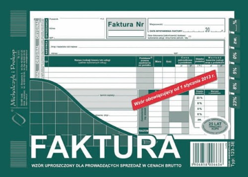 FAKTURA BRUTTO A5 123-3E (UPROSZCZ) M&P O+K POZIOM 
