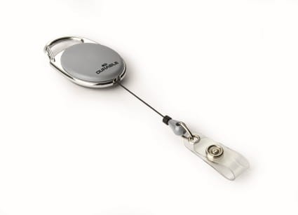 DURABLE Mechanizm ściągający Style 832410 szary z paskiem na zatrzask do identyfikatora 