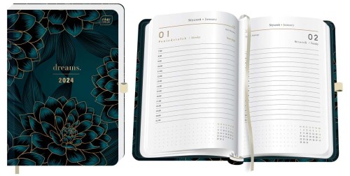 KALENDARZ KSIĄŻKOWY A5 DNS 384 STR. Z GUMKĄ METALLIC DREAMS INTERDRUK