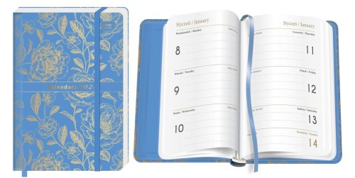 KALENDARZ KSIĄŻKOWY A6 TN2S 192 STR. Z GUMKĄ METALLIC GLAM INTERDRUK