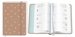 KALENDARZ KSIĄŻKOWY A6 TN2S 192 STR. Z GUMKĄ MAT+UV BLUE DOTS INTERDRUK
