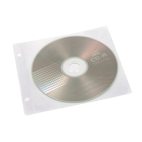 Koszulki na CD do segregatorów (10 sztuk) z klapką ET-18 bez wyściółki BIURFOL