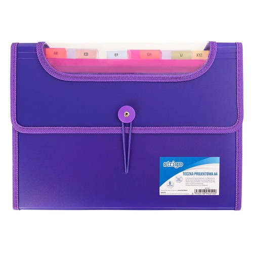 TECZKA HARMONIJKOWA A4  6 PRZEGRÓD SF031 FIOLETOWA STRIGO