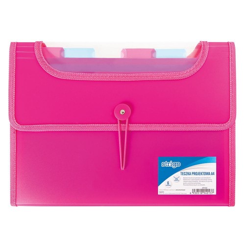 TECZKA HARMONIJKOWA A4  6 PRZEGRÓD SF032 RÓŻOWA STRIGO