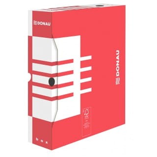 Pudło archiwizacyjne ZAMKNIĘTE  80MM 7660301FSC-04 CZERWONE DONAU