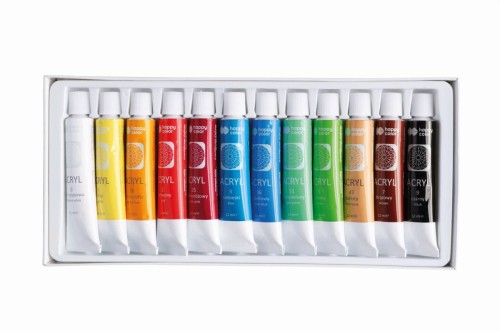 Farby akrylowe 12 kolorów 12ml HA 7370 0012-K12/H12 Happy Color