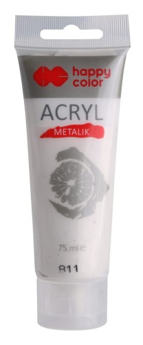 FARBA AKRYLOWA 75ML 7370 0075-811 SATYNOWE SREBRO METALIK HAPPY COLOR 