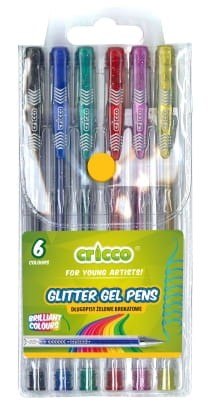 DŁUGOPIS  6KOL.ŻELOWY BROKAT CR815W6 CRICCO