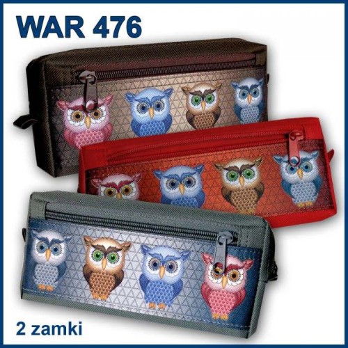 PIÓRNIK WAR-476 KOSMETYCZKA 2 ZAMKI SOWY
