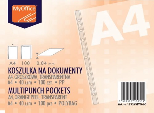 Koszulki A4 100 szt. groszkowe folia 40mic 1774YMYO-00 MyOffice 400158724