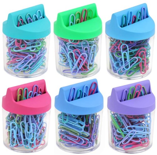 SPINACZE KOLOROWE 28MM 100 szt. POWLEKANE PASTELOWE MS110-100 MEMOBE pojemnik na spinacze magnetyczny