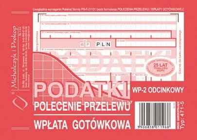 POLECENIE PRZELEWU A6 PODATKI 2-ODCINKOWE 471-5 M&P 
