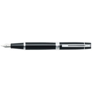 SHEAFFER 300 Pióro wieczne czarne wykończenia chromowane "F"