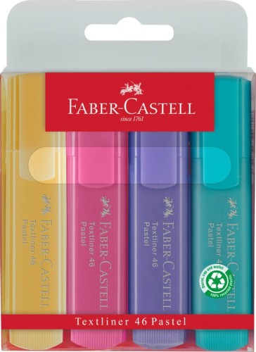 ZAKREŚLACZ KOMPLET 4KOL 1546 PASTELOWE FABER-CASTELL W ETUI
