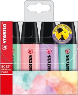 ZAKREŚLACZ KOMPLET 4KOL STABILO BOSS PASTEL 70/4-2