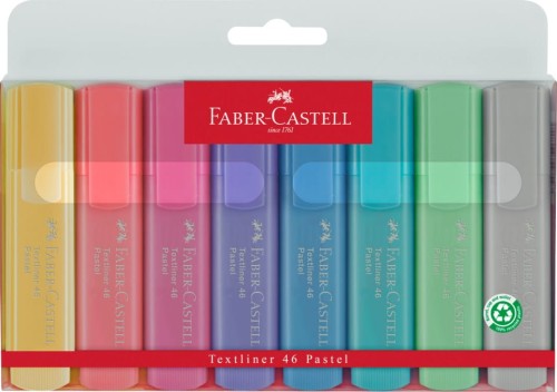 ZAKREŚLACZ KOMPLET 8KOL 1546 PASTELOWE FABER-CASTELL W ETUI
