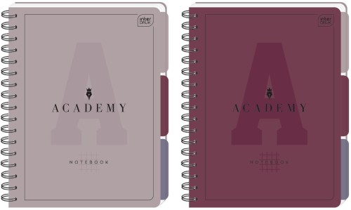 Kołozeszyt PP B5 100 kartek w kratkę 90g z przekładkami ACADEMY INTERDRUK