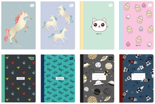 Zeszyt A5 16 kartek kolorowa trzylinia M 70G UV MIX INTERDRUK