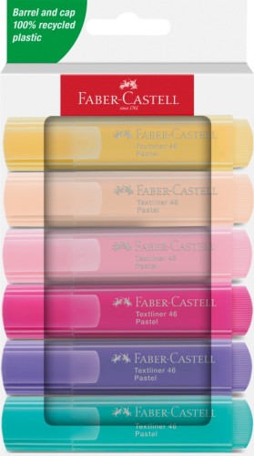 ZAKREŚLACZ KOMPLET 6KOL 1546 PASTELOWE 254656 FABER-CASTELL kartonowe opakowanie