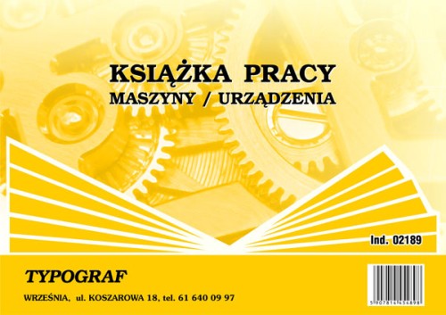 Książka pracy Maszyn/Urządzeń A4 02189 TYPOGRAF