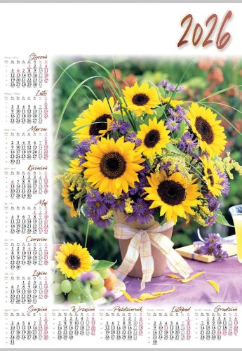 KALENDARZ PLAKATOWY A1 PL13 SŁONECZNIKI LUCRUM