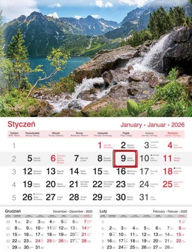 KALENDARZ JEDNODZIELNY KJ01 JEZIORO LUCRUM