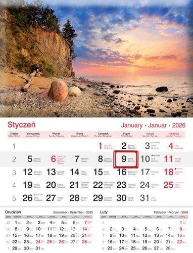 KALENDARZ JEDNODZIELNY KJ02 PLAŻA LUCRUM