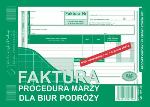 Faktura procedura marży dla biur podruży A5 194-3E M&P O+K 