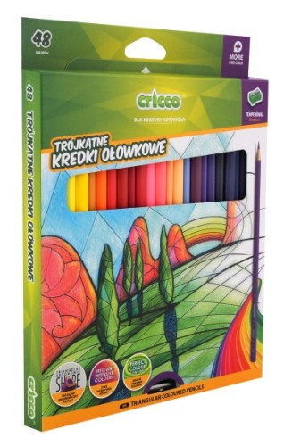 KREDKI OŁÓWKOWE 48 KOLORÓW  CRICCO CR322K48 TRÓJKĄTNE