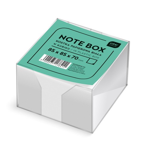 NOTES KOSTKA W POJEMNIKU 85X85X70MM BIAŁA INTERDRUK