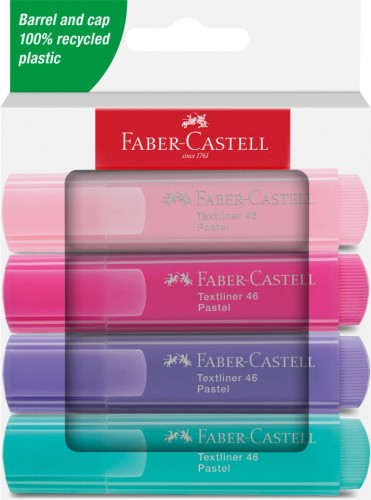 ZAKREŚLACZ KOMPLET 4KOL 1546 PASTELOWE 254654 FABER-CASTELL kartonowe opakowanie