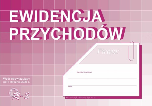 Ewidencja przychodów A4 R-2 ryczałt M&P (wzór od 2026 roku)