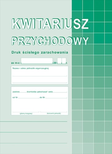 KWITARIUSZ PRZYCHODOWY A5 (60 kartek) 400-3 O+2K  NUMEROWANY M&P