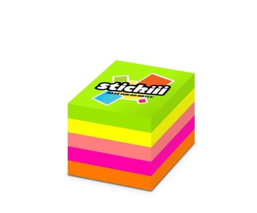 Karteczki samoprzylepne KOSTKA 51X51 neon 400K 5KOL 0855 STICKIII