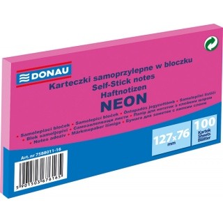 Karteczki samoprzylepne 127x76 7588011-16 neon różowy DONAU