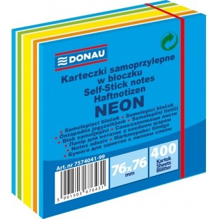 Karteczki samoprzylepne KOSTKA 76X76 neon-pastel 400K niebieska 7574041-99 DONAU