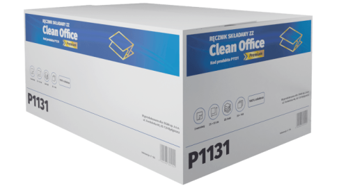 RĘCZNIK SKŁ.ZZ BIAŁY A150 /20/ P1131 Clean Office PREMIUM 25x23cm 2W CELULOZA 100%