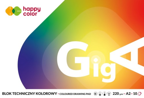 Blok techniczny kolor A2 10k 250g 3722 4060-09 HAPPY COLOR GIGA 