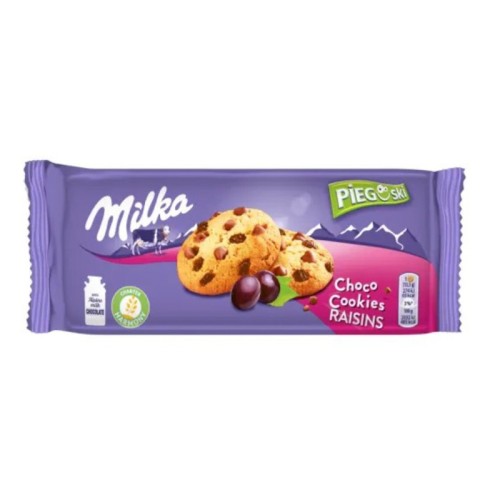Ciastka Pieguski z czekoladą i rodzynkami 135g Milka