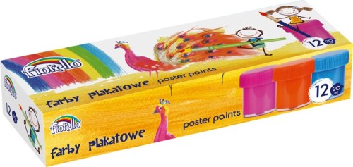 Farby plakatowe 12 kolorów 20ml FIORELLO 170-1634