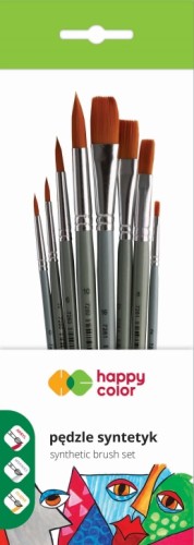 Pędzle artystyczne syntetyczne 8 szt. HA 7260 7261 PB8 HAPPY COLOR