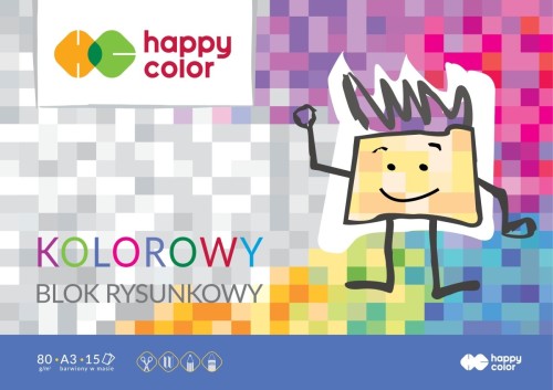 Blok rysunkowy kolorowy A3 15k 80g HA 3708 3040-09 HAPPY COLOR