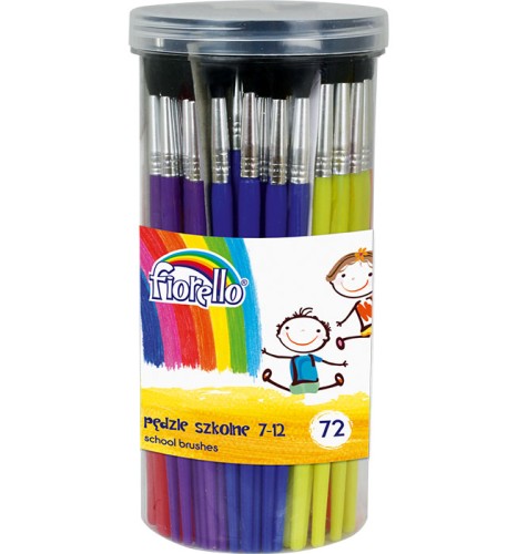 Pędzle szkolne tuba 72 szt. nr 7-12 FIORELLO 170-1429