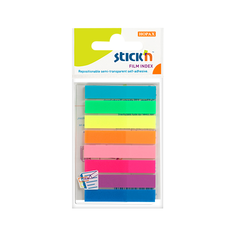 Zakładki indeksujące PP 8x48mm 8x20 kolorów neon 21401 Stickn