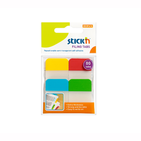 ZAKŁADKI INDEKSUJĄCE PP KPL.4KOL.21607 38X25MM A"30 DO ARCHIWIZACJI PRZEZROCZYSTE Stickn