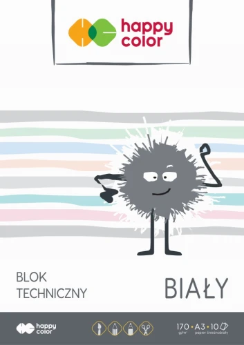 Blok techniczny biały A3 10k 170g 3550 3040-0 HAPPY COLOR